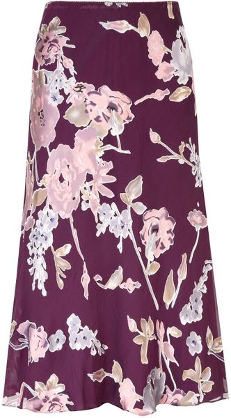 Jacques Vert Harmony Floral Devore Skirt in Purple | Lyst