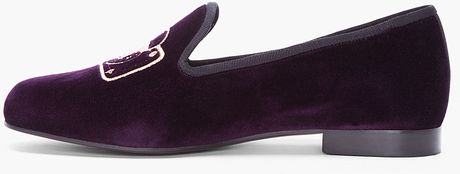 Marc Jacobs Purple Velvet Loafers in Purple | Lyst