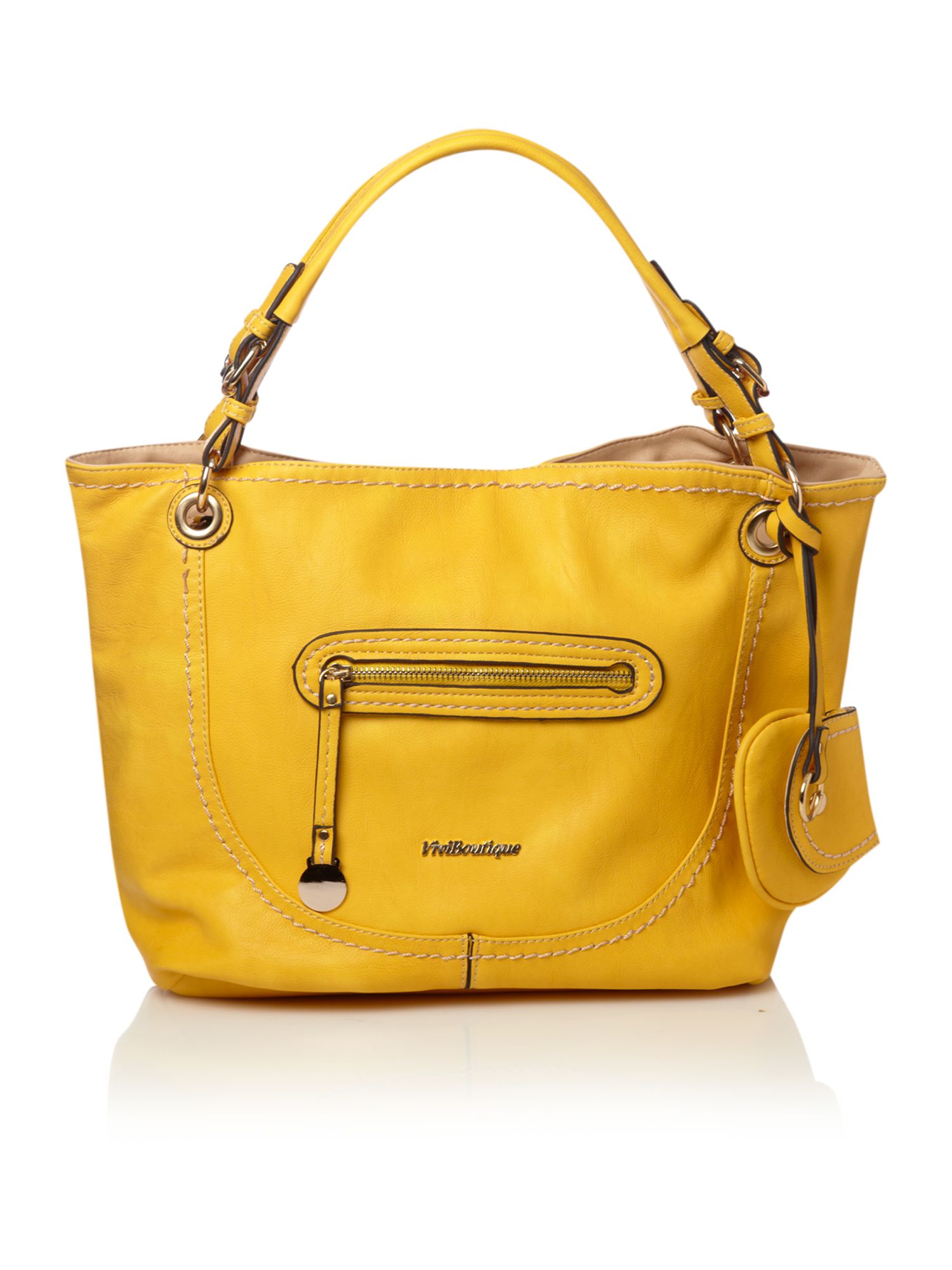 Vivi Boutique Zip Front Shopper Bag in Yellow | Lyst