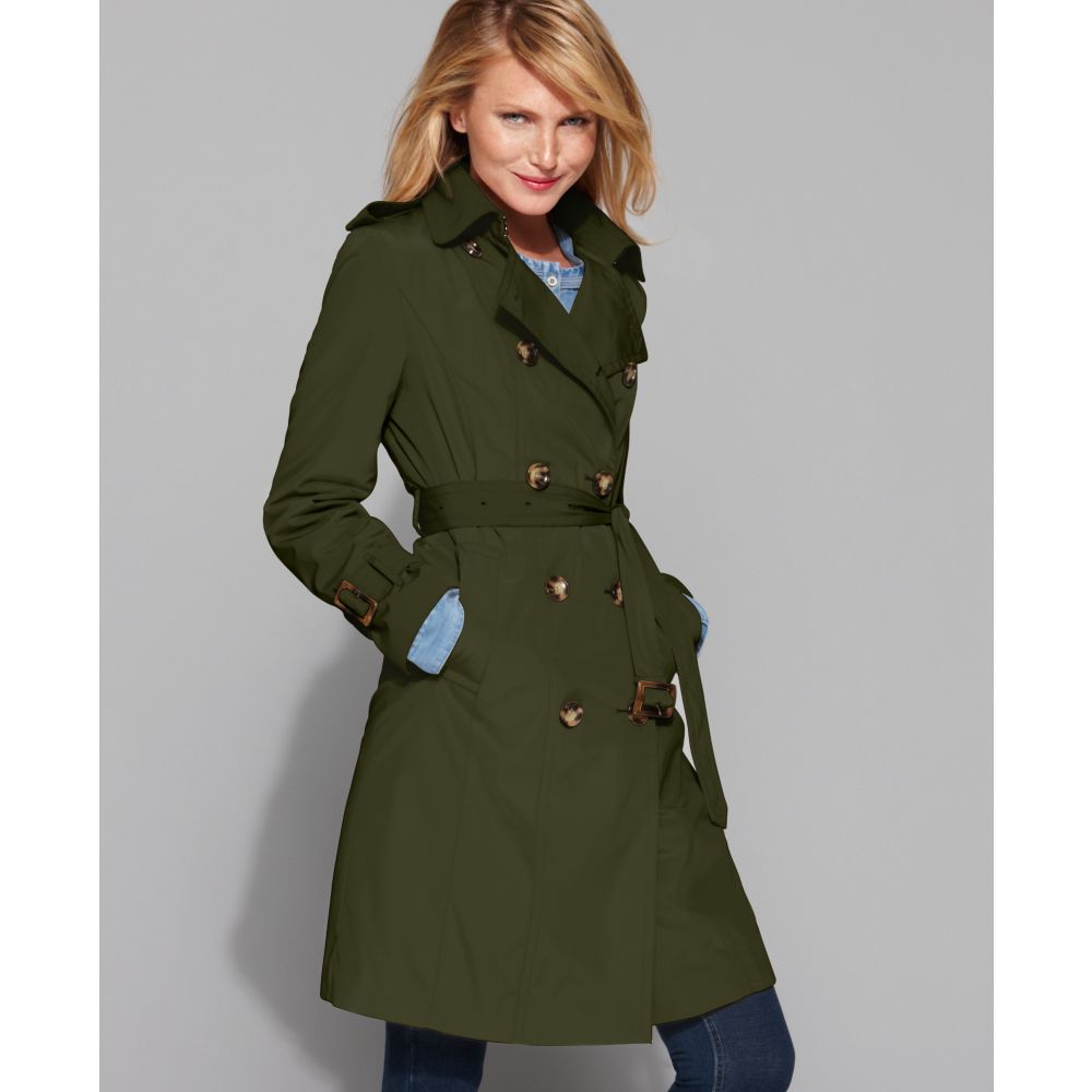 Lyst - London Fog Classic Trench Coat in Green