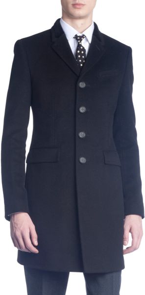 Burberry Prorsum Chesterfield Top Coat in Black for Men | Lyst