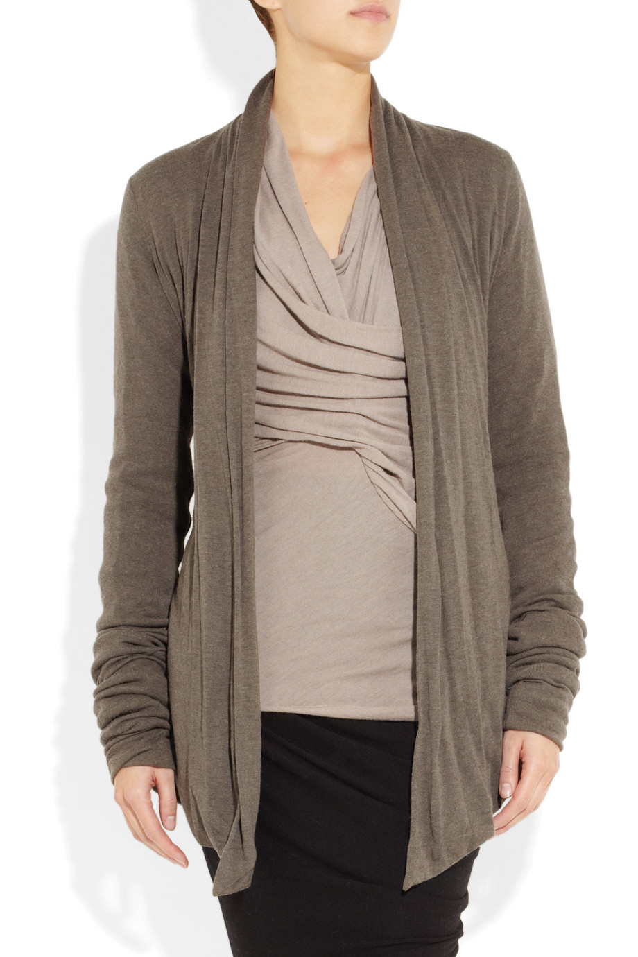 grey jersey cardigan