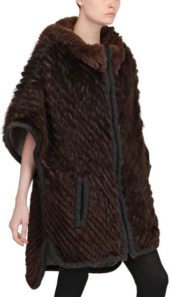 Hockley Rex Beaver Wool Knit and Rabbit Fur Coat in Brown | Lyst