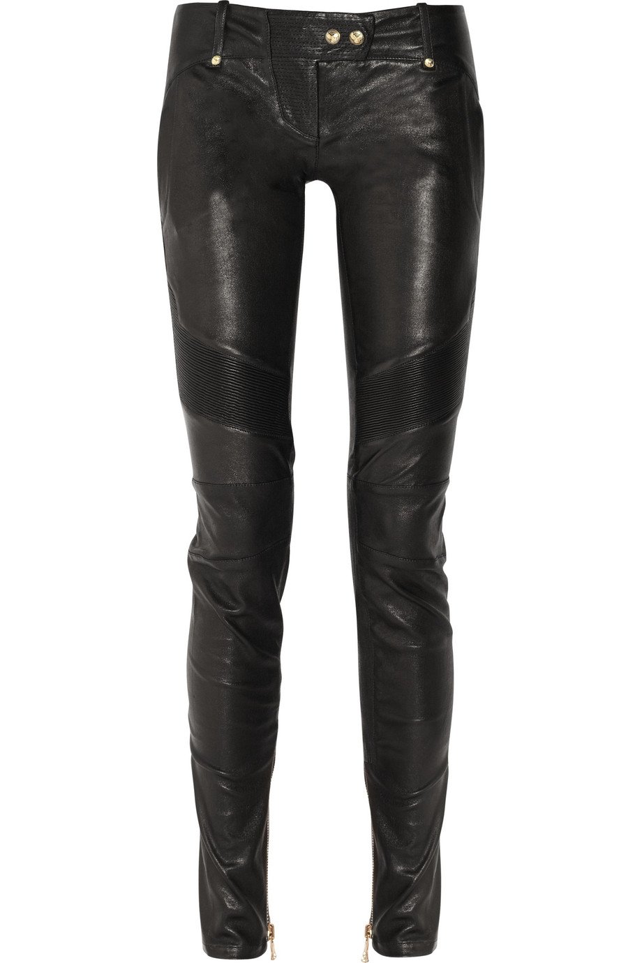 Balmain Skinny Leather Pants in Black | Lyst