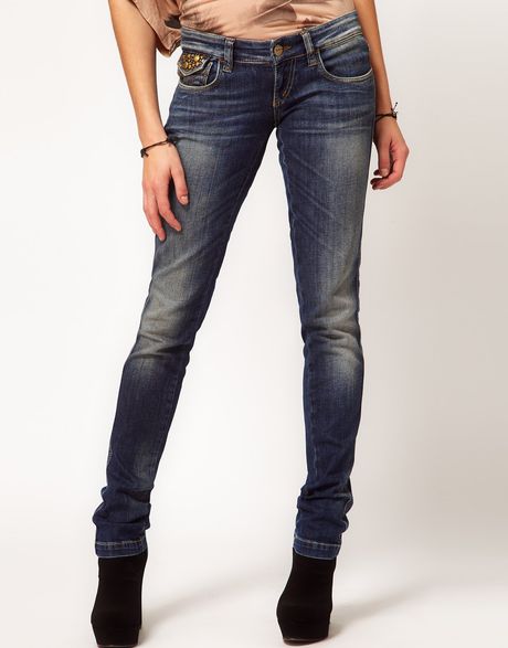 Miss Sixty Shock Shoecut Skinny Jeans in Blue (midwash) | Lyst
