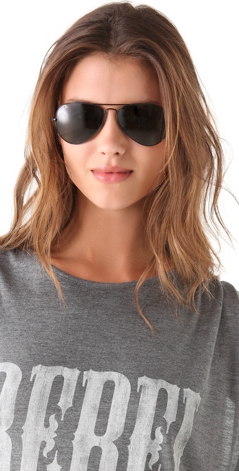 Lyst Ray Ban Aviator Sunglasses In Black