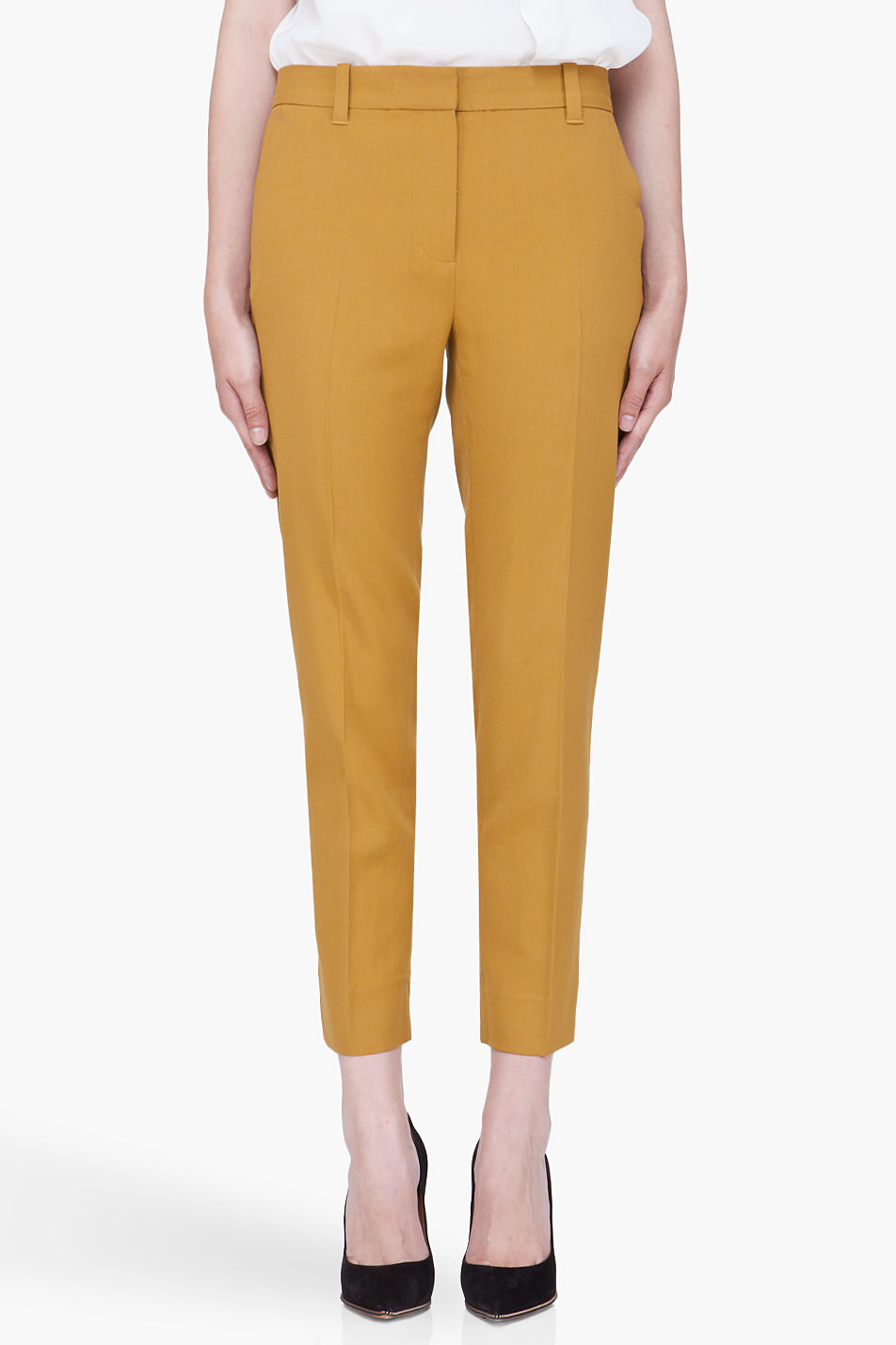 Lyst 3.1 Phillip Lim Mustard Cropped Pencil Trousers in Yellow