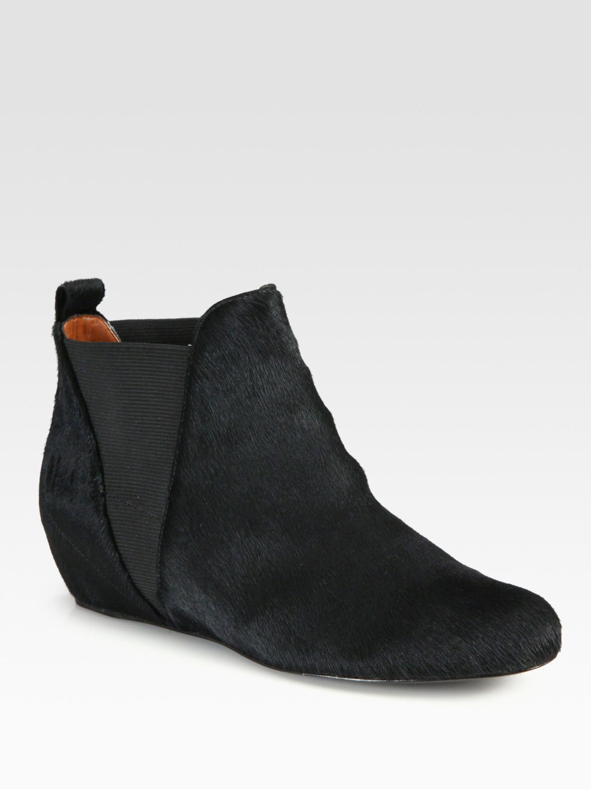 pony hair ankle boots