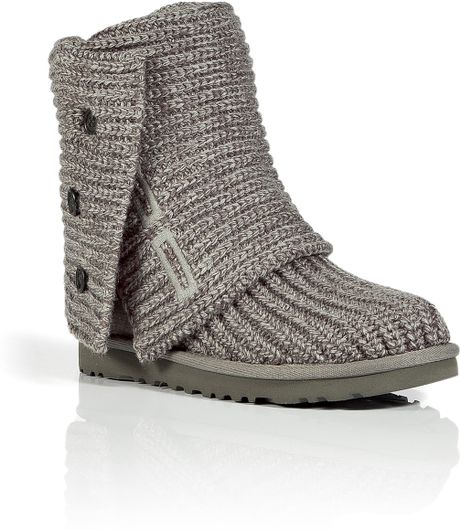 Ugg Grey Classic Cardy Boots in Gray (grey) | Lyst