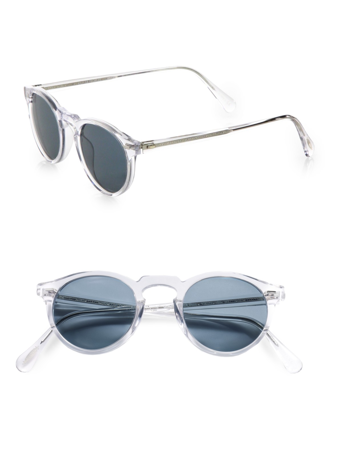 Lyst - Oliver Peoples Gregory Peck Oval Plastic Sunglasses in Gray