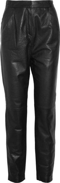 By Malene Birger High Rise Leather Pants in Black | Lyst