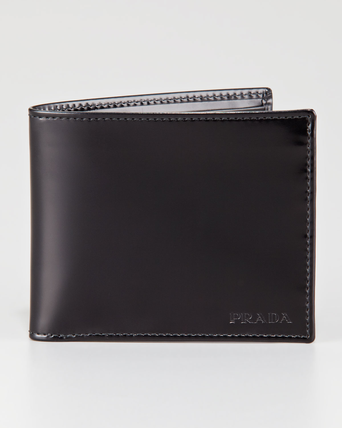 Prada Spazzolato Hipfold Wallet Black in Black for Men | Lyst