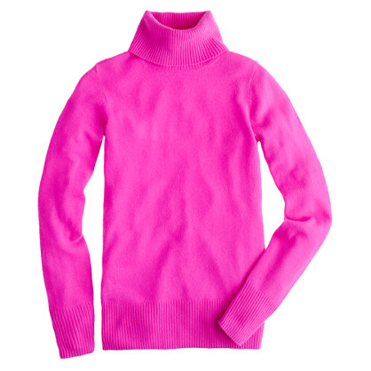J.crew Cashmere Turtleneck Sweater in Purple (neon fuchsia) | Lyst