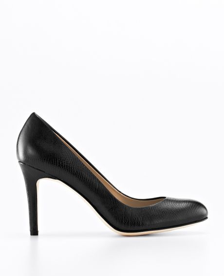 Ann Taylor Perfect Exotic Embossed Leather Pumps in Black | Lyst