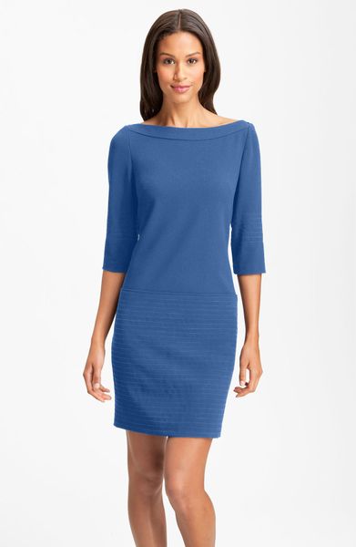 Jessica Simpson Trapunto Stitch Shift Dress in Blue (cobalt) | Lyst