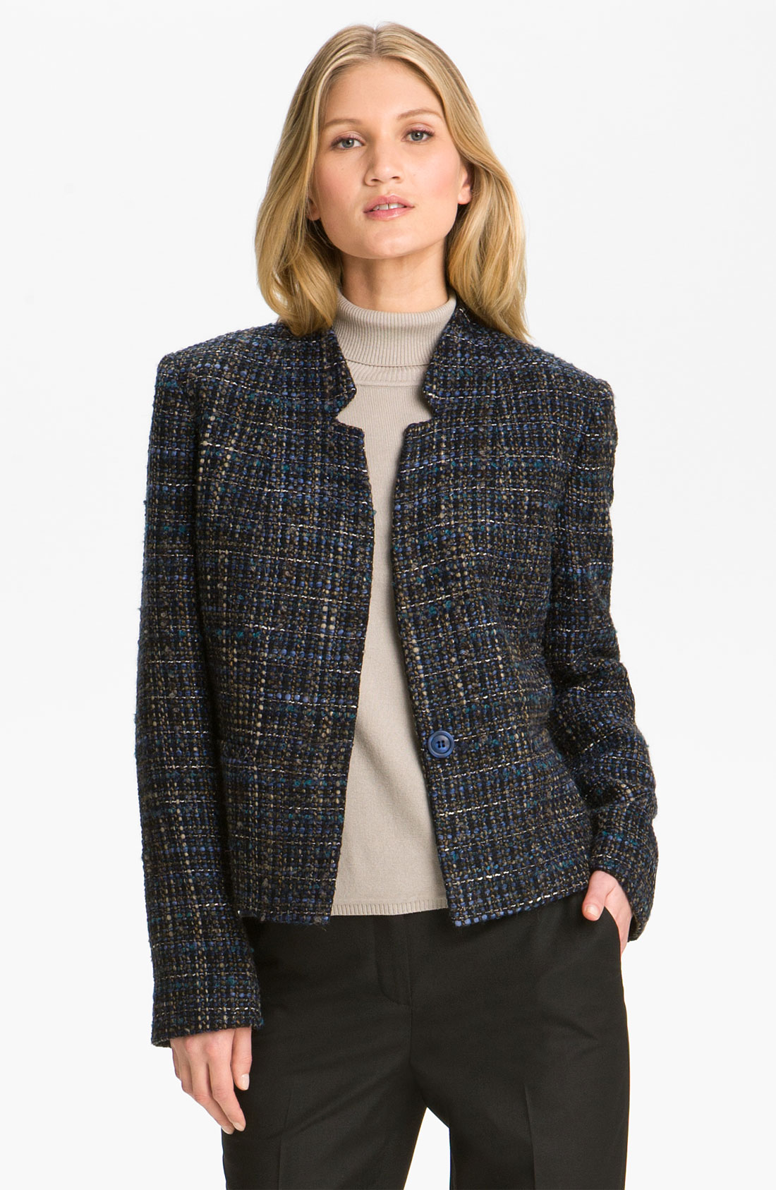 Louben Tweed Jacket in Black (blue) | Lyst