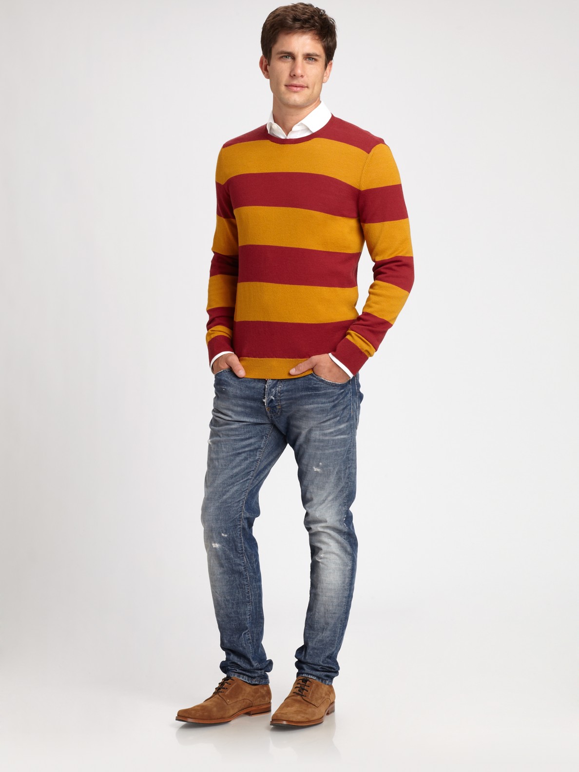 Dsquared² Striped Wool Sweater for Men | Lyst