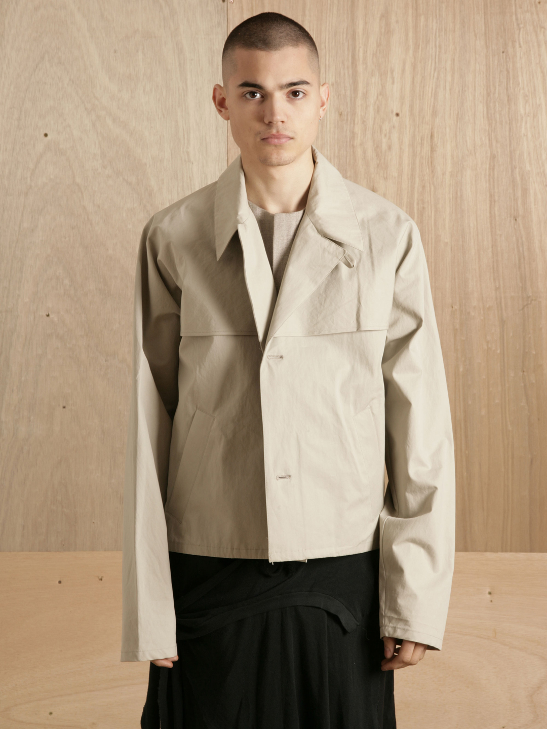 Raf Simons Raf Simons Mens Cropped Panel Bomber Jacket in Beige for Men ...