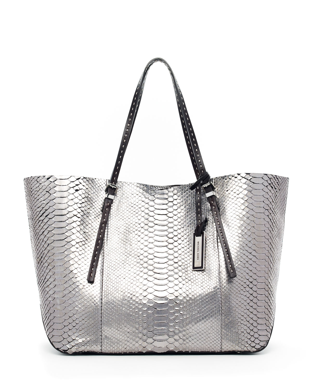 Michael kors Gia Python Tote in Metallic | Lyst