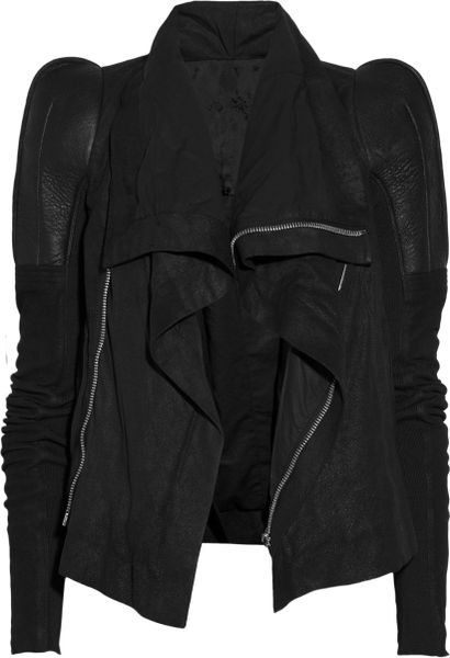 Rick Owens Robot Texturedleather Jacket in Black | Lyst