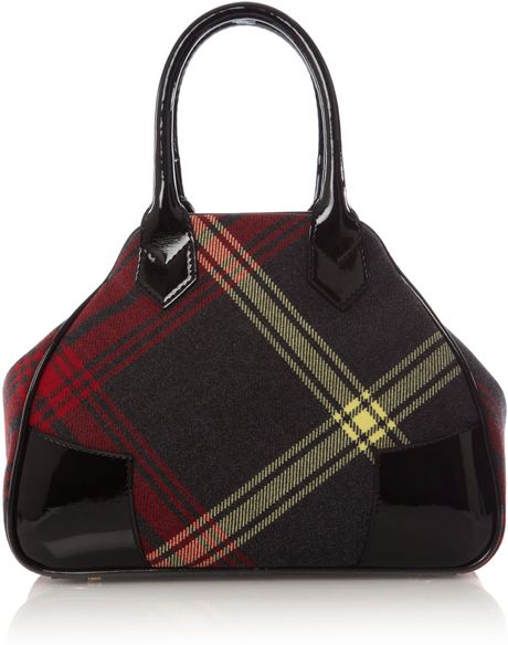 Vivienne Westwood Winter Tartan Small Dome Bag in Black (red) | Lyst