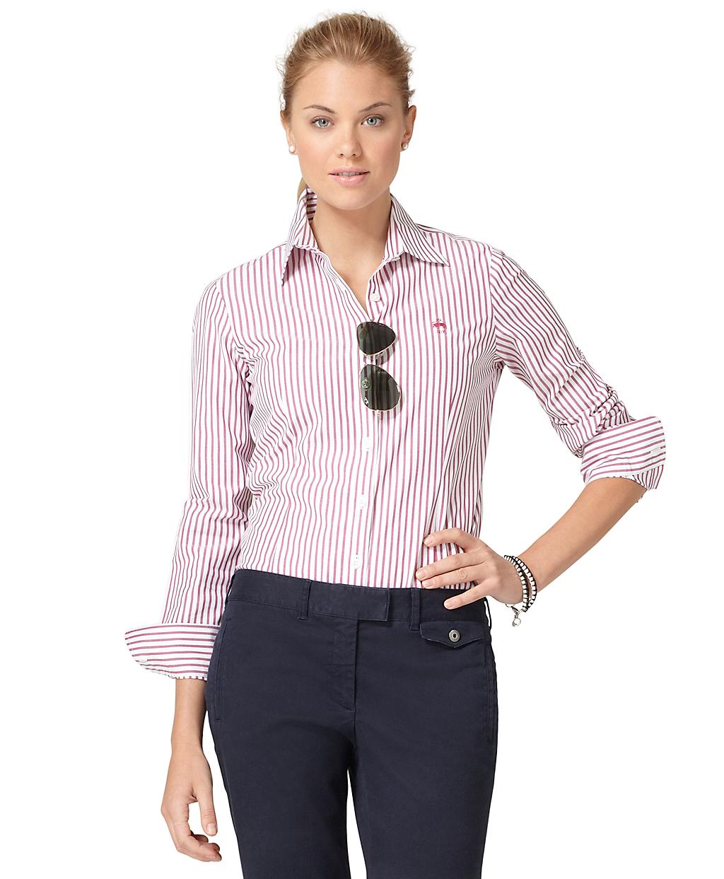Brooks brothers Noniron Tailored Fit Bengal Stripe Dress Shirt in Pink ...