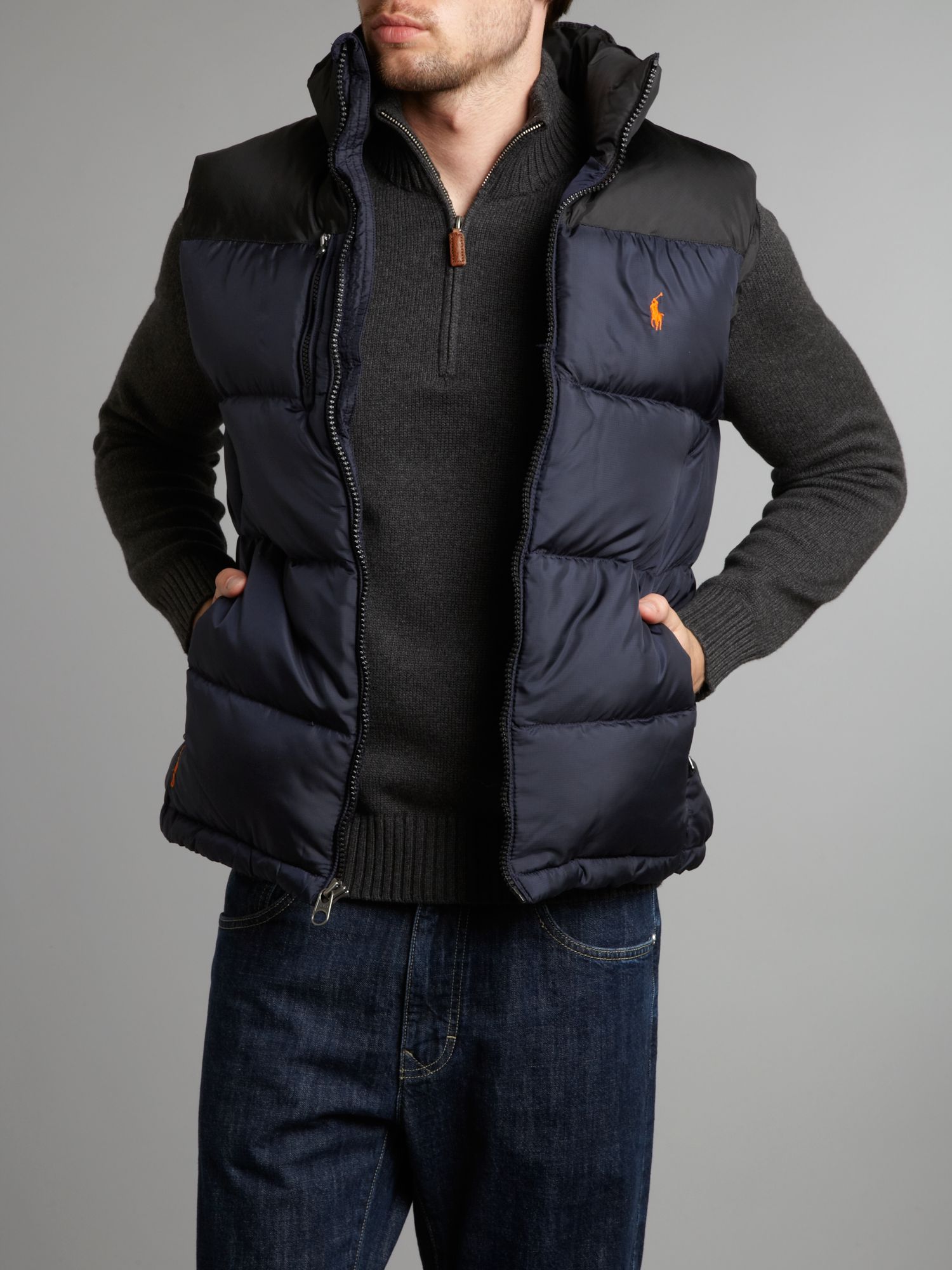 Polo ralph lauren Padded Gilet in Blue for Men | Lyst