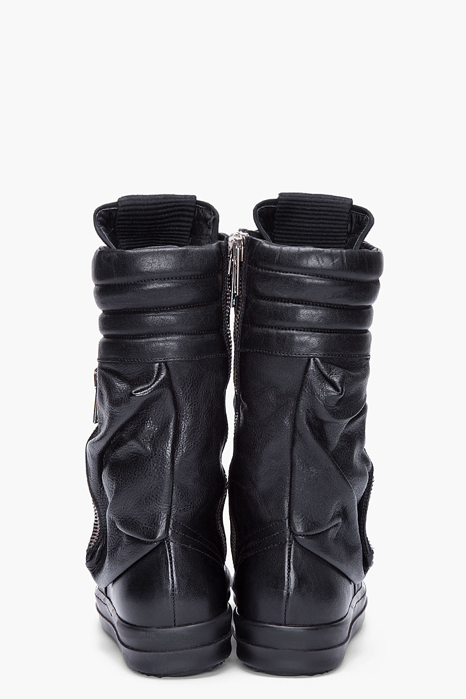 Rick Owens Black Cargo Basket Boots in Black for Men - Lyst