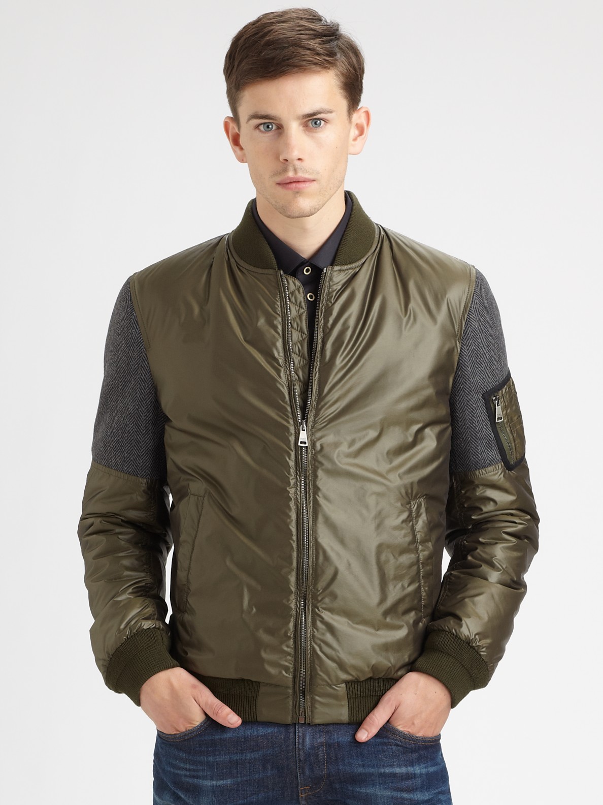 Lyst - Dolce & Gabbana Puffy Bomber Jacket in Natural for Men