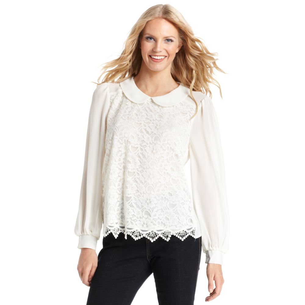 blouse eci sleeve white blue denim blouses blouse eci sleeve white blue denim blouses
