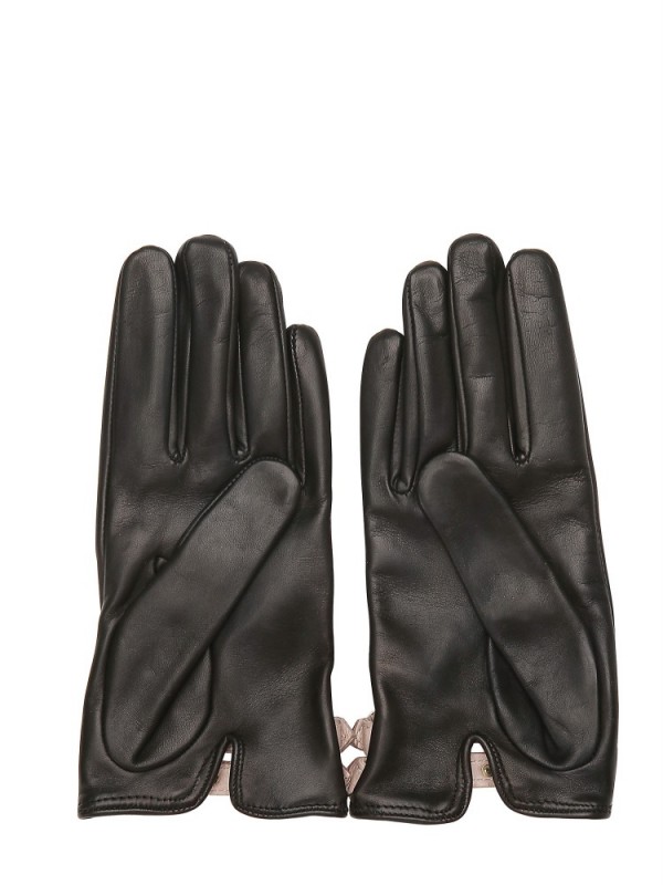 Valentino Rockstud Nappa Leather Gloves in Black Lyst