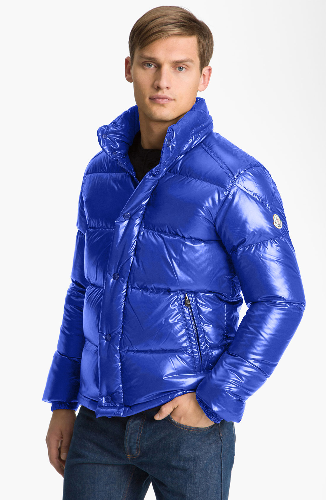 Moncler Ever Quilted Puffer Jacket in Blue for Men | Lyst