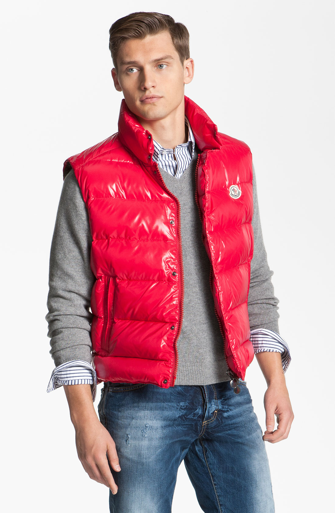 moncler tib vest red