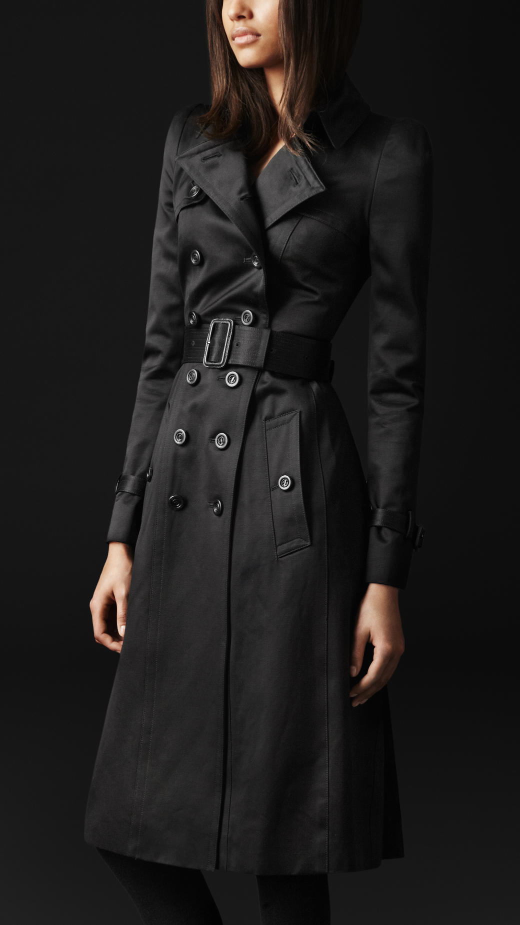 Lyst - Burberry Prorsum Cotton Sateen Bow Detail Trench Coat in Black