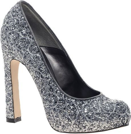 Dune Bo Sequin Court Shoes in Silver | Lyst