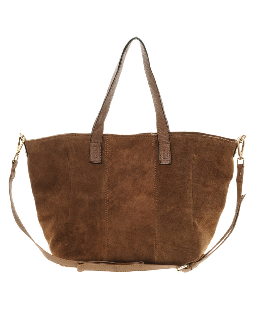 River Island Tan Suede Slouch Bucket Bag in Brown (tan) | Lyst