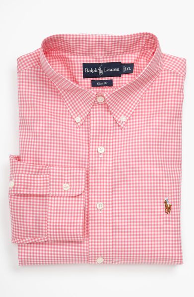 Polo Ralph Lauren Check Sport Shirt in Pink for Men (pink gingham) | Lyst