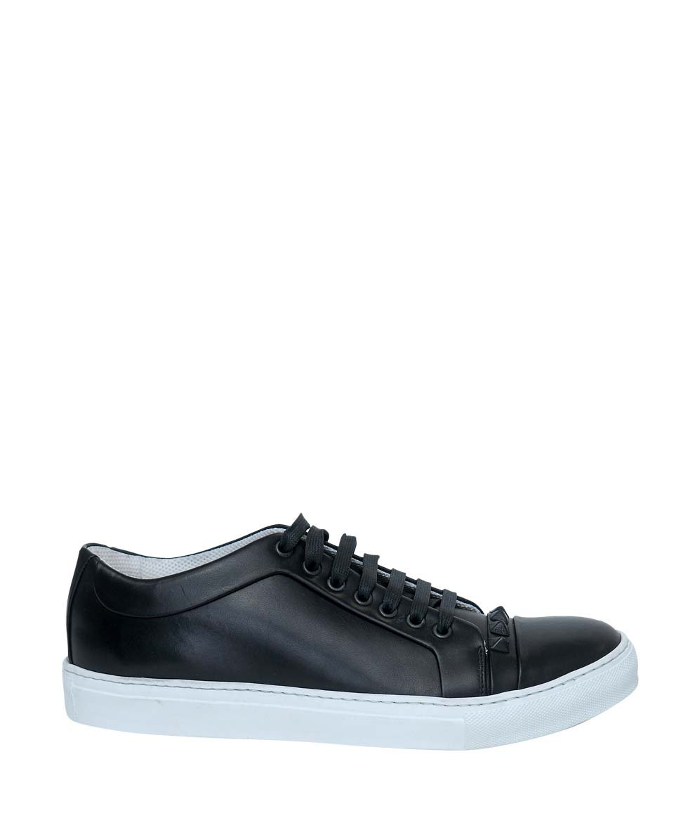 Valentino Studded Leather Sneakers in Black for Men | Lyst