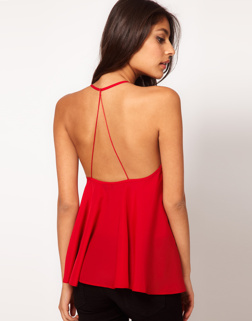 Lyst - Asos Collection Asos Backless Cami in Red