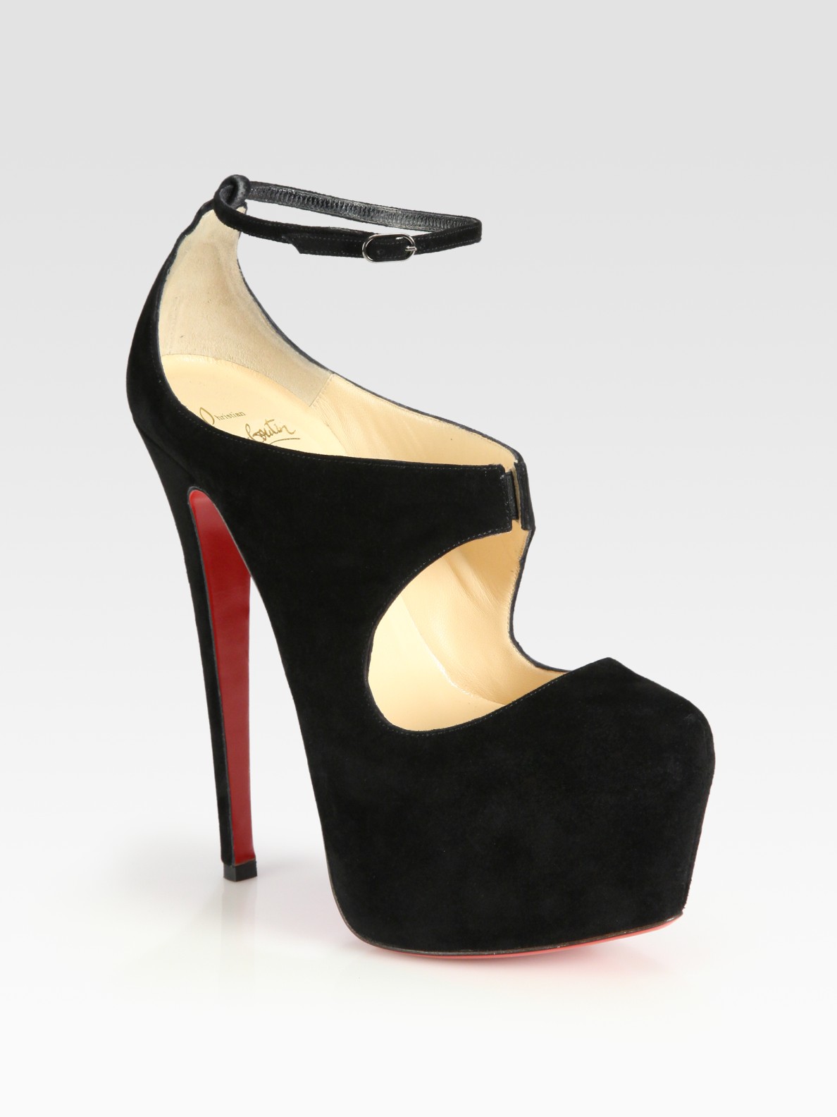Lyst - Christian Louboutin Maillot Suede Mary Jane Platform Pumps in Black