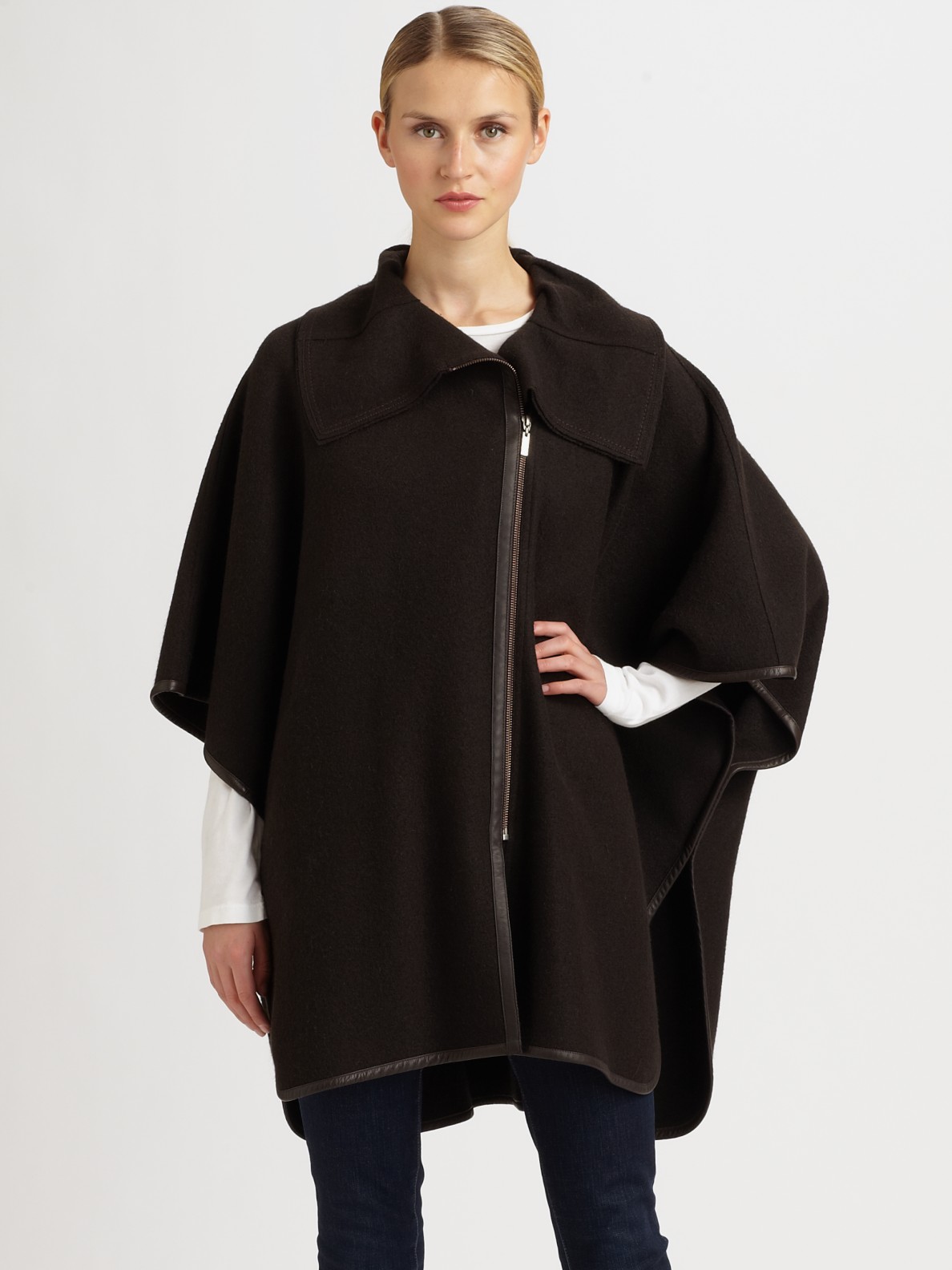 Lyst - Cole haan Woolalpaca Blanket Cape in Black