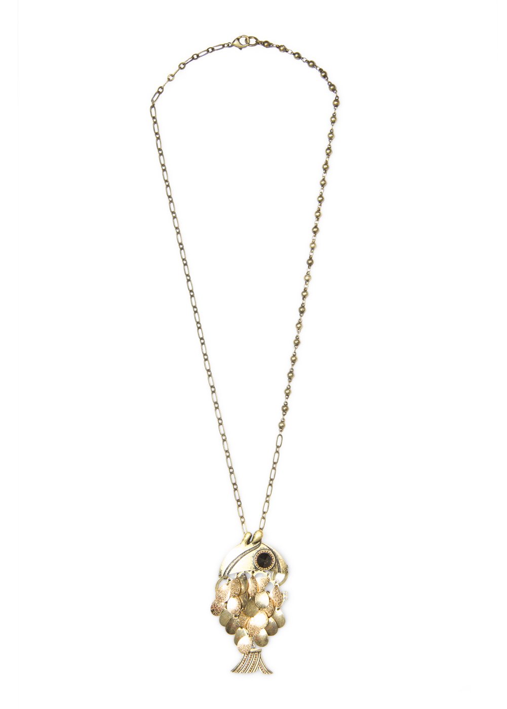 Lyst - Mango Fish Pendant Necklace in Metallic