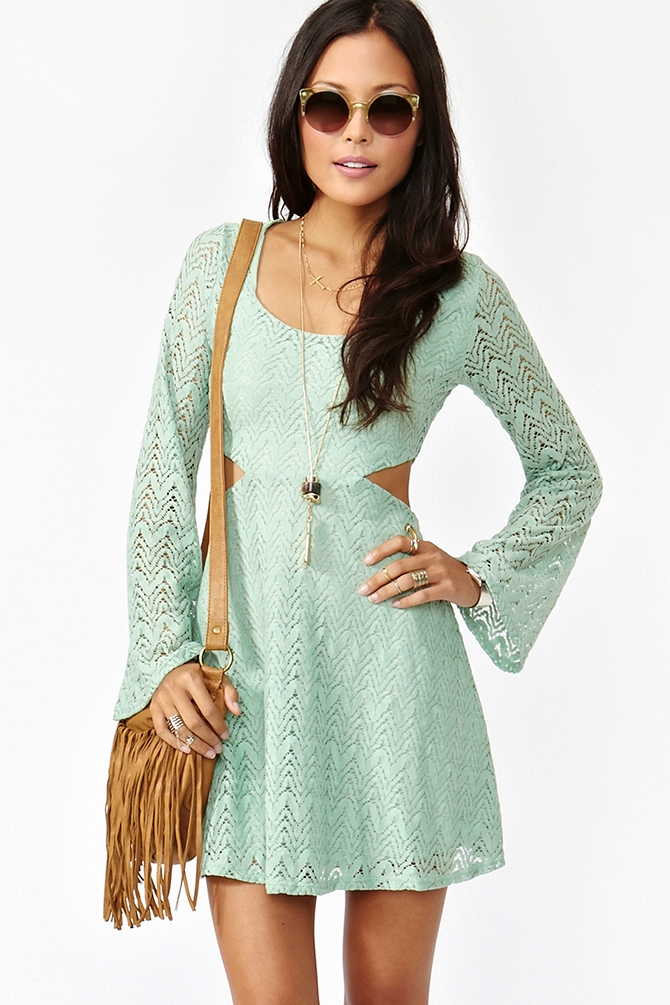 Lyst Nasty Gal Bella Crochet Dress in Green