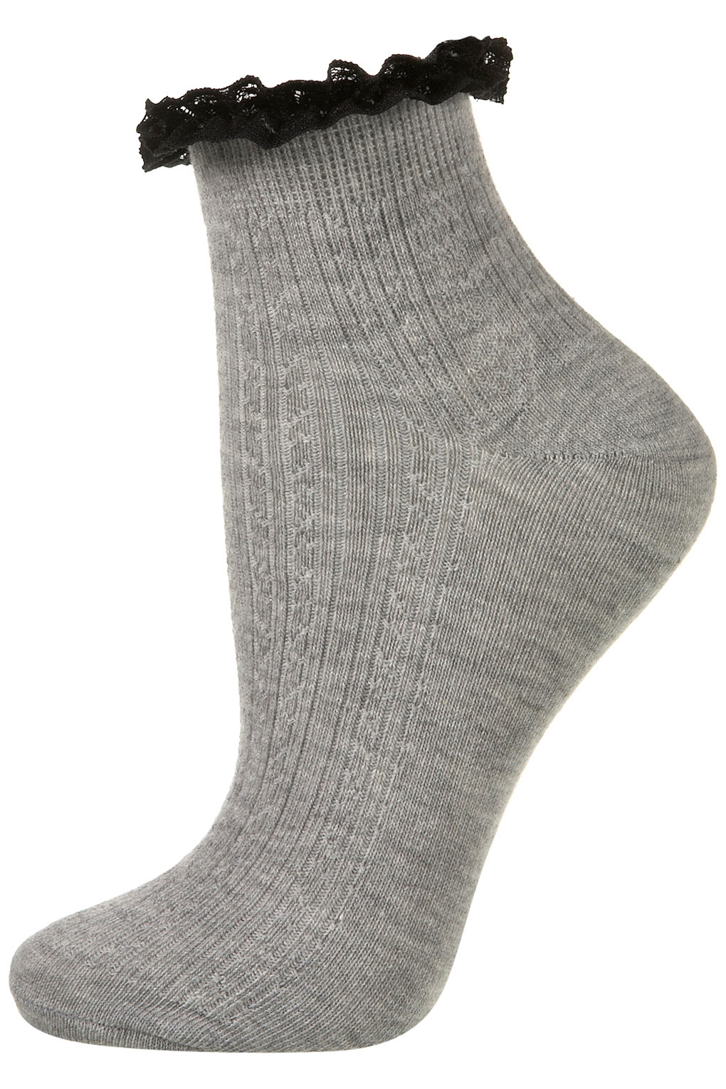 ankle socks with lace trim