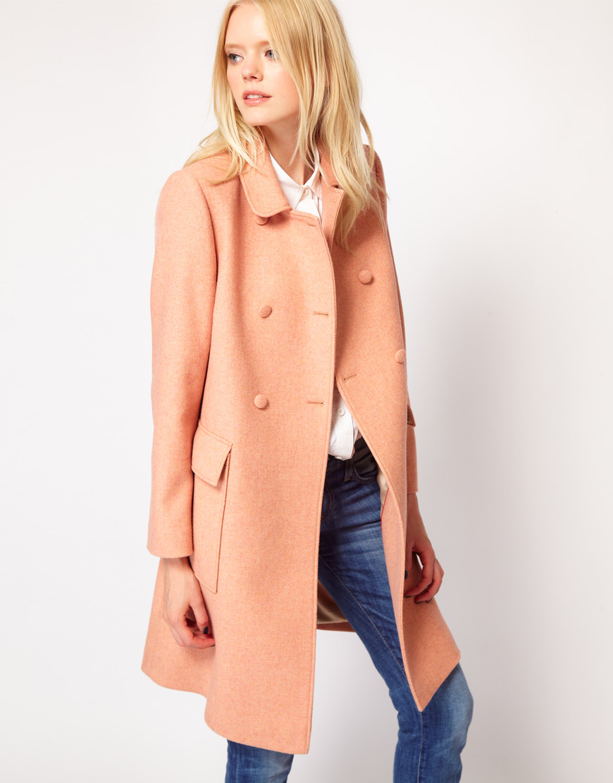 Lyst Boutique by jaeger Louise Princess Coat in Pink