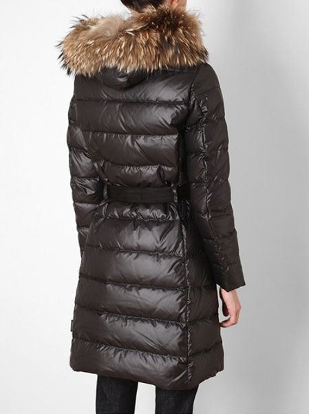 Moncler Nantesfur Fur Trimmed Jacket in Brown (black) | Lyst