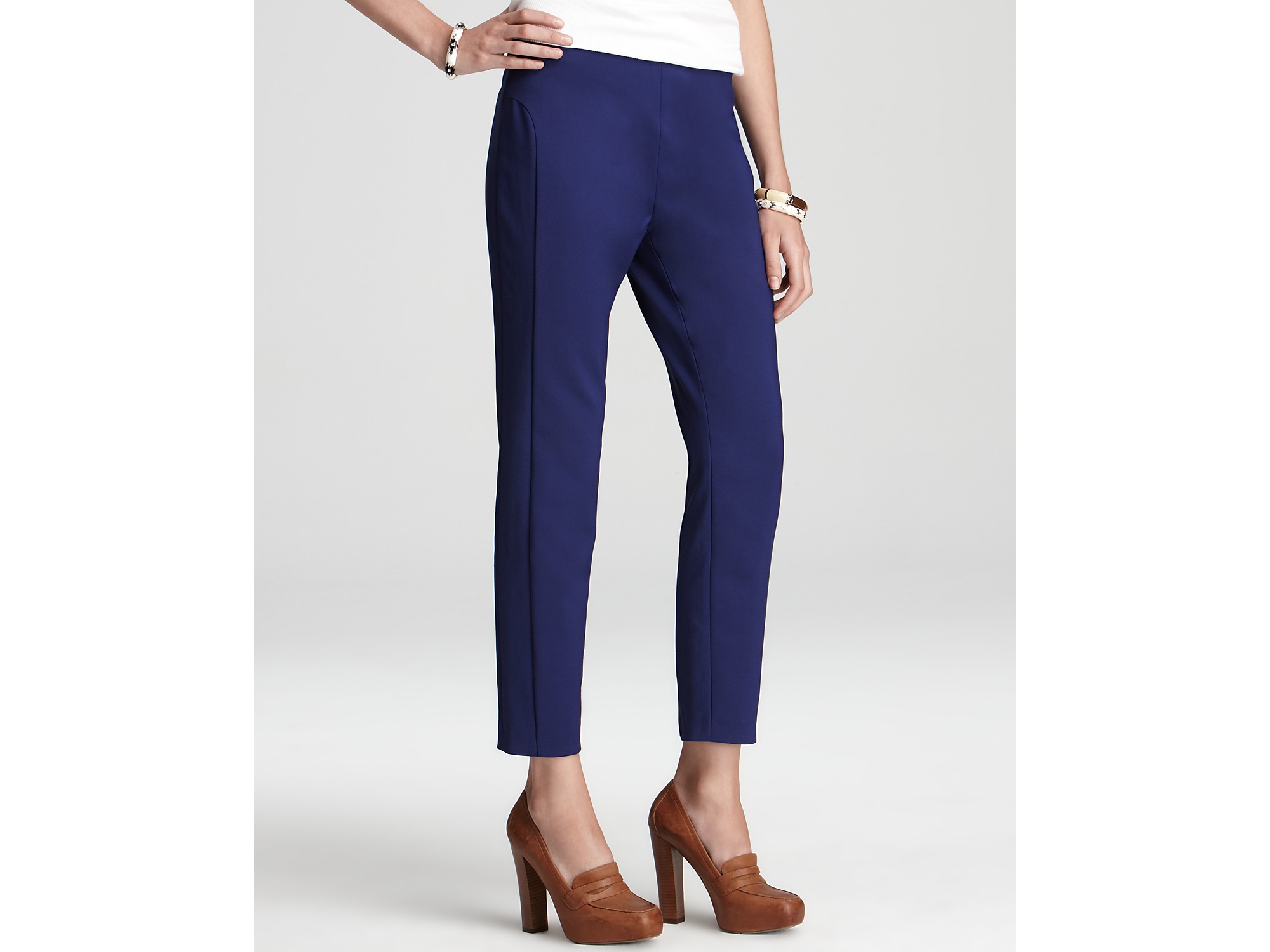 Lyst - French Connection Alma Stretch Cropped Pants in Blue