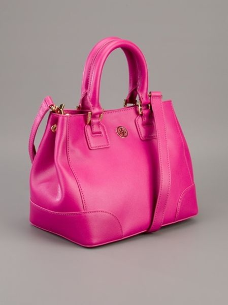 Tory Burch Leather Tote in Pink | Lyst