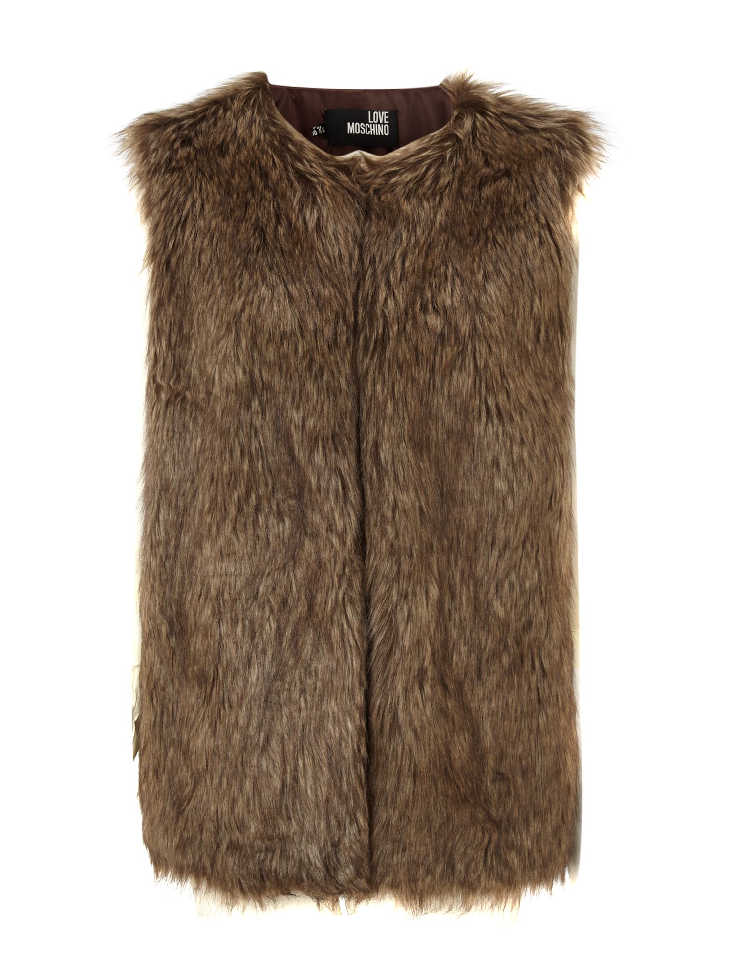 Love Moschino Faux Fur Gilet in Brown (light brown) | Lyst