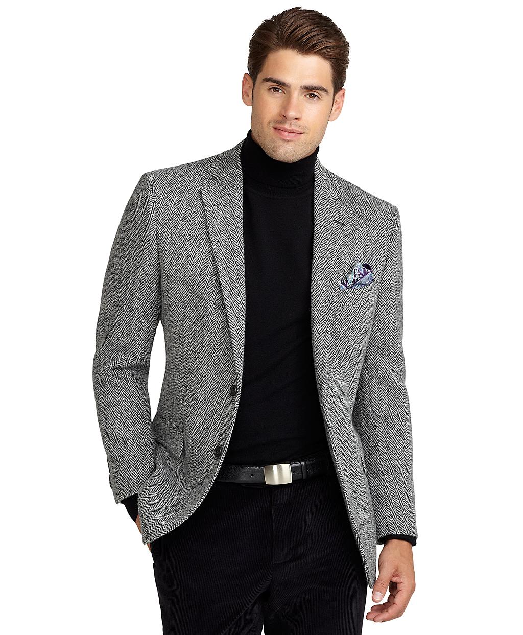 Lyst - Brooks Brothers Fitzgerald Fit Harris Tweed Sport Coat in White ...